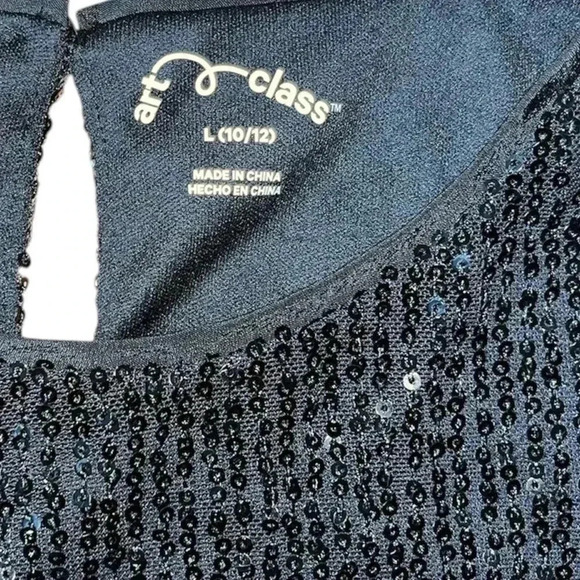 Art Class sequin fun black party top girls - Picture 3 of 4